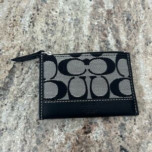 Coach Monogram Black and Gray Card Holder Wallet nwt signature logo Y2K vintage
